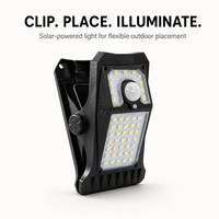 Lampe murale LED solaire USB à double charge avec détecteur de mouvement, changement de couleur RGB, télécommande, pour extérieur, camping, patio, clôture