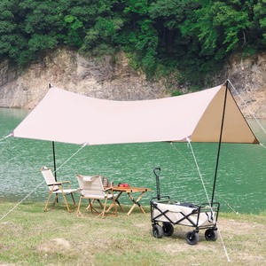 Tente d'auvent en tissu Oxford extra large avec revêtement noir imperméable à la pluie pour l'extérieur, le camping et la plage. - Product Image 1