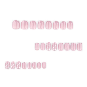 <span class=keywords><strong>Uñas</strong></span> Postizas Acrílicas de Diseño Corto Cuadrado Estilo Francés, Hechas a Máquina, 24 Piezas, Semi-Artificiales, Reutilizables, Venta al Por Mayor - Product Image 3