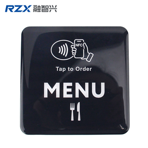 <span class=keywords><strong>Tarjeta</strong></span> de menú de placa NFC epoxi impermeable personalizada ISO 14443A HF NTAG 213 NFC pegatina epoxi para revisión de redes sociales - Product Image 1
