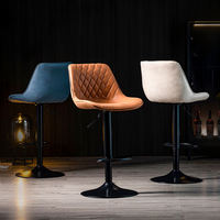 Barhocker Luxus möbel Restaurant Nordische Küche Günstige Gold Hochstuhl Theke Moderne Metall Leder Barhocker Mit Rückenlehne