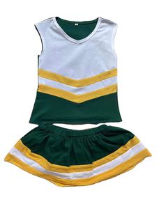 2024 अनुकूलित लड़कियों को खुश वर्दी सेट वाइन सोना और सफेद रंग आस्तीन वाला चीयरलीडर वर्दी - Product Image 6