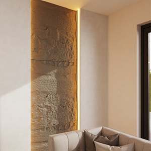 JOCY Factory PU pannello di parete in pietra con autentica pietra artistica di 80mm di spessore facile da installare colla fissa durevole fungo PU Wallboard in pietra - Product Image 1