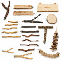Ensemble de jouets pour oiseaux en bois naturel, perchoir pour perroquet, plateforme suspendue, jouet à mâcher, accessoires de cage