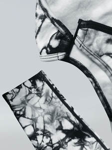 Bodysuit da donna traspirante per Yoga rimovibile scavata in bianco e nero Tie Dye con tampone per il petto per lo <span class=keywords><strong>sport</strong></span> - Product Image 6