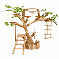 Arbre à chat en bois massif écologique et durable, structure d'escalade tout-en-un, griffoir, maison pour chat, 1,8 m pour petits chats, tour à 4 niveaux