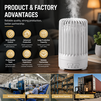 Diffuser Aroma Ultrasonik Kayu Terlaris 7 Warna Lampu Malam Kontrol Sentuh Humidifier Udara Senyap untuk Rumah Spa Ruang Yoga