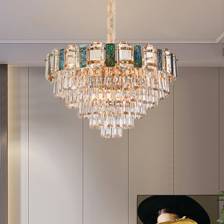 Hot Sale new Luxury Modern Chandeliers restaurant living room Gold Pendent Chandelier clear K9 crystal chandeliers 2022