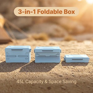 45L Solar Panel Compatible <b>Cooler</b> <b>Box</b> Waterproof Insulated <b>Ice</b> Chest 48H Cooling Foldable Portable Insulated <b>Ice</b> Chest - Product Image 3