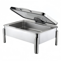 9L Kapazität Chafing Dish Set aus 304 Edelstahl, alkoholbetrieben, 85-100°C Speisenwärmer für Buffet, Catering, professionelle Gastronomie