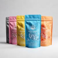 Pochette à soufflet holographique imprimée UV avec fermeture éclair et barrière aromatique pour friandises pour animaux, en sac PET doux au toucher