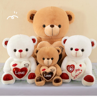 Ours en peluche personnalisés avec cœur d'amour, vente en gros, fabricant de jouets en peluche doux personnalisés, cadeau surprise pour la Saint-Valentin
