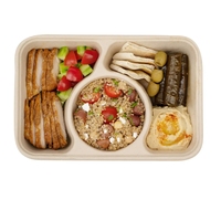 Plateau jetable 100% compostable en fibre végétale, biodégradable, plateau alimentaire en bagasse de canne à sucre