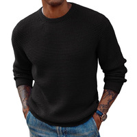 Pull à col rond pour homme en fibre acrylique de couleur unie, à manches longues, avec une grande élasticité, pull à col rond pour homme OEM