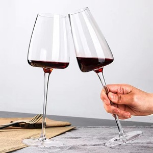 Luxo longa caule transparente personalizado estilo moderno sem chumbo cristal exclusivo vinho tinto vidro copos de vinho conjunto de 6 - Product Image 4