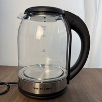 Bouilloire électrique 1800W la plus vendue, en verre de haute qualité, portable pour la maison et l'hôtel