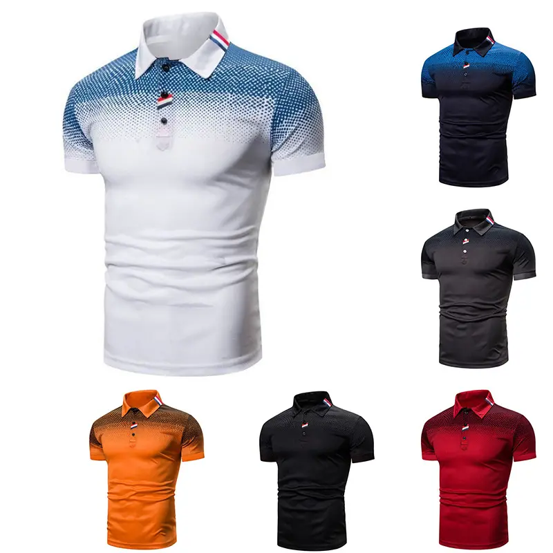 Nouveautés Polo de golf en polyester et coton pour hommes, impression par sublimation personnalisée, logo brodé, pour hommes