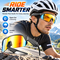 Lunettes de cyclisme intelligentes 5.3 44g UV400 130mAh 4-5H Musique Commande tactile Étanche IPX-4 Type-C Audio ouvert 50H en veille Lentille anti-vent