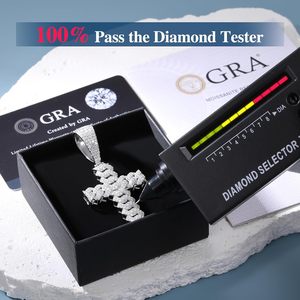 Collar con Cruz de Moissanita, Colgante de Cruz de Moissanita con Incrustaciones, Cadena de Plata de Ley 925, Color D, VVS1, Oro de 18k - Product Image 6