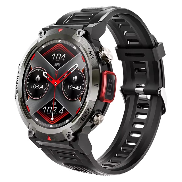 2024 New S100 Smartwatch Men 1.45 Inch TFT HD Screen BT 5.0 Waterproof IP67 Flashlight Night Sports Fitness Bracelet Heart Rate
