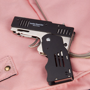 Mini Pistola de Goma Plegable de Metal con Capacidad para 11 Disparos, Llavero, Juguete de Tiro, Regalo para Niños, Herramientas para Actividades al Aire Libre - Product Image 3