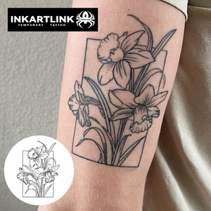 <span class=keywords><strong>Tatuaje</strong></span> Temporal Personalizado con Diseño de <span class=keywords><strong>Flor</strong></span> de Narciso, Resistente al Agua, de Larga Duración (15 Días), Arte Corporal Semipermanente para Brazo y <span class=keywords><strong>Hombro</strong></span>, para Mujeres - Product Image 2