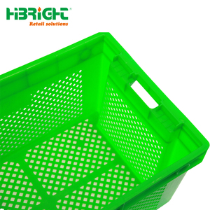 Heavy Duty <b>Plastic</b> Logistics <b>Crate</b> Durable Mesh Turnover Box with Handles for Supermarket Fresh Vegetable Delivery - Product Image 5