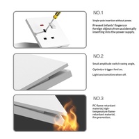 SUMMAO Enchufe de Pared Ultrafino con Interruptor, Versión Internacional para Hong Kong, Macao y Reino Unido, 13A, Multifuncional, con Múltiples Orificios