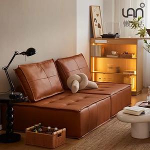 Sofá Modular de Cuero, Línea Recta, Relleno de Espuma, Sofá Versátil para Sala de Estar - Product Image 4