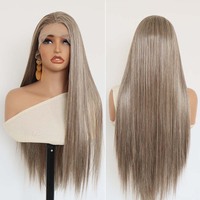 Perruques complètes 13*6 13*4 HD Lace Front sans colle, transparentes, résistantes à la chaleur, avec ligne de cheveux naturelle réglable, longues et lisses, avec bonnet en maille élastique