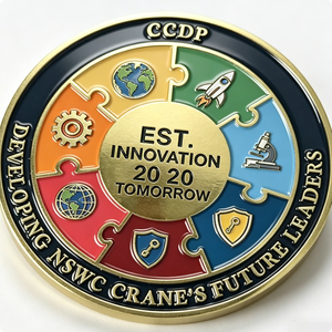 Moneda de desafío personalizada de rompecabezas de esmalte duro multicolor chapada en oro para el Año Nuevo Chino, el Día de San Valentín y aniversarios. - Product Image 6