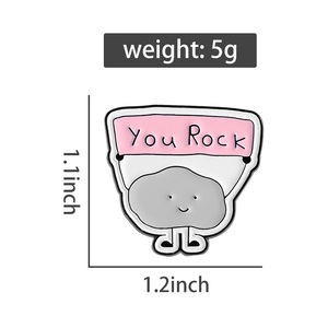 Rock solide émail broche drôle dessin animé géologie jeu de mots broche sac à dos vêtements revers Badge bijoux cadeau pour les amis - Product Image 6