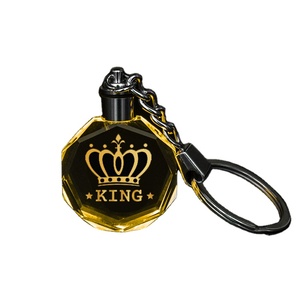 Wholesale Waterproof 7 Color K9 Crown Crystal Keychain 3D Laser LED Light for Giveaways