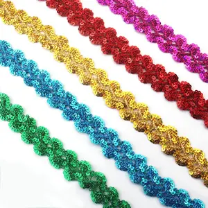 Deepeel AP600 2.5 centimetri FAI DA TE Accessori Per il Cucito Trim Oro Argento Prestazioni Vestito Da Ballo Paillette Applique Nastro Paillettes Pizzo - Product Image 1