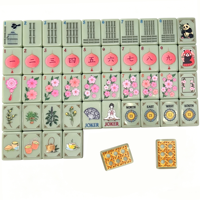 Ensemble de Mahjong de Luxe Moderne 160 Pièces Pliable et Portable pour Fêtes de Jardin, Application Festive Perle pour le Divertissement