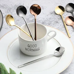 Cucchiaio da <span class=keywords><strong>Caffè</strong></span> e Tè dal Design Innovativo a Forma di Cuore in Acciaio Inossidabile per Dessert, Yogurt e Insalata - Product Image 1