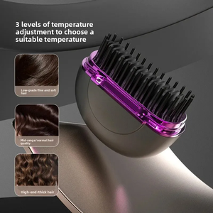 Portable <strong>Hair</strong> <strong>Straightener</strong> Brush with Protective Case <strong>Mini</strong> Heated Straightening Brush for Travel Hot Comb <strong>Straightener</strong> for Women - Product Image 1