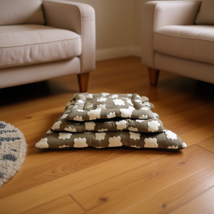 Set di 3 Tappetini per Cani in Velluto di Cotone Jacquard, Comodi Letti per Animali Domestici Marrone - Product Image 3