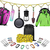 Sangle de rangement de Camping avec tente réglable de 16 pieds, lanière de Camping, corde à linge pour suspendre le matériel de Camping, accessoires de tente