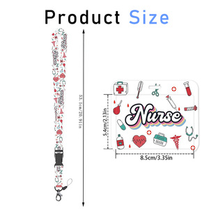 NURSE detachable <b>polyester</b> <b>lanyard</b> with horizontal ID card holder for doctors and nurses. - Product Image 4