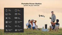 Batterie externe magnétique sans fil au lithium-ion 555Wh avec panneau solaire pour charge rapide compatible PD 300W, chargeur portable pour téléphone portable avec LED