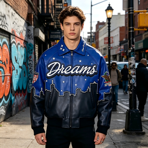 Giacca Varsity in <span class=keywords><strong>Pelle</strong></span> Personalizzata da <span class=keywords><strong>Uomo</strong></span>, Cappotto Letterman con Ricami in Ciniglia, Bomber Invernale Streetwear in Taglie Americane - Product Image 2