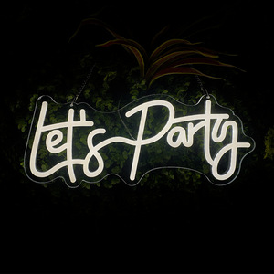 Быстрая доставка, светодиодная неоновая вывеска Let's Party на заказ