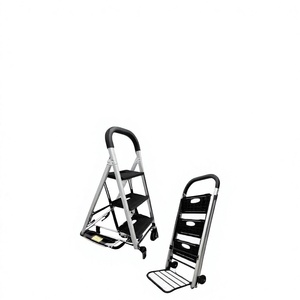 รถเข็นบันไดอลูมิเนียมพับได้แบบทันสมัยสำหรับใช้ในบ้านและคลังสินค้า - Product Image 1