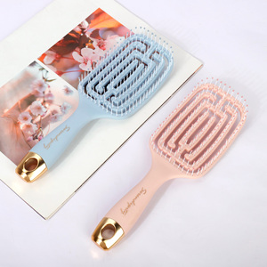 Cepillo de Masaje para Cuero Cabelludo, <span class=keywords><strong>Extra</strong></span> Grande, Hueco, de Doble Uso, Impermeable, de la Serie Rosa Azul de Lujo Ligero - Product Image 1