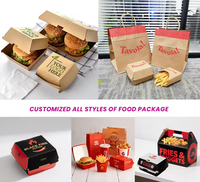 Boîte à compartiments personnalisée éco-responsable pour mini-smash burger avec coupelle à sauce, emballage pour poulet frit, wraps et frites, pour restauration rapide