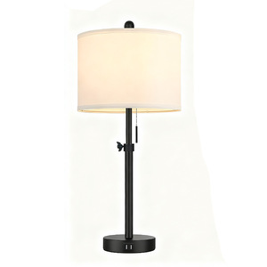 Modern <b>Table</b> <b>Lamp</b> E26 Led Metal <b>Base</b> Off White Shade Eye Caring Bedside Desk Lighting - Product Image 5