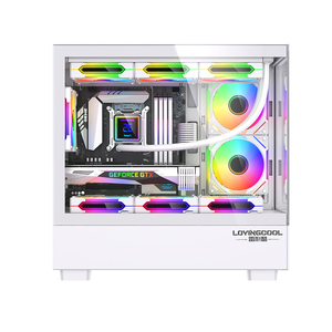 Lovingcool MicroATX Gaming Pc Case Cooler Fan Carcasa Pc Cabinet MATX ATX <span class=keywords><strong>Computer</strong></span> Cases Towers Case Rgb Atx White Gamer Cabinet - Product Image 2