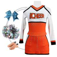 Uniformes de cheerleading personnalisés de haute qualité pour filles, vêtements de danse athlétique, combinaison scintillante avec strass, combinaison de compétition