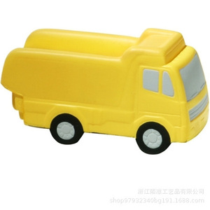 Camion poubelle en mousse PU, jouet anti-stress, accessoire de décoration de table en plastique de dessin animé - Product Image 2